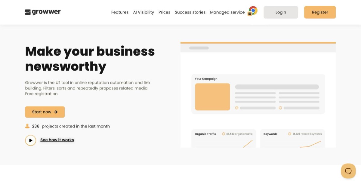 Growwer homepage