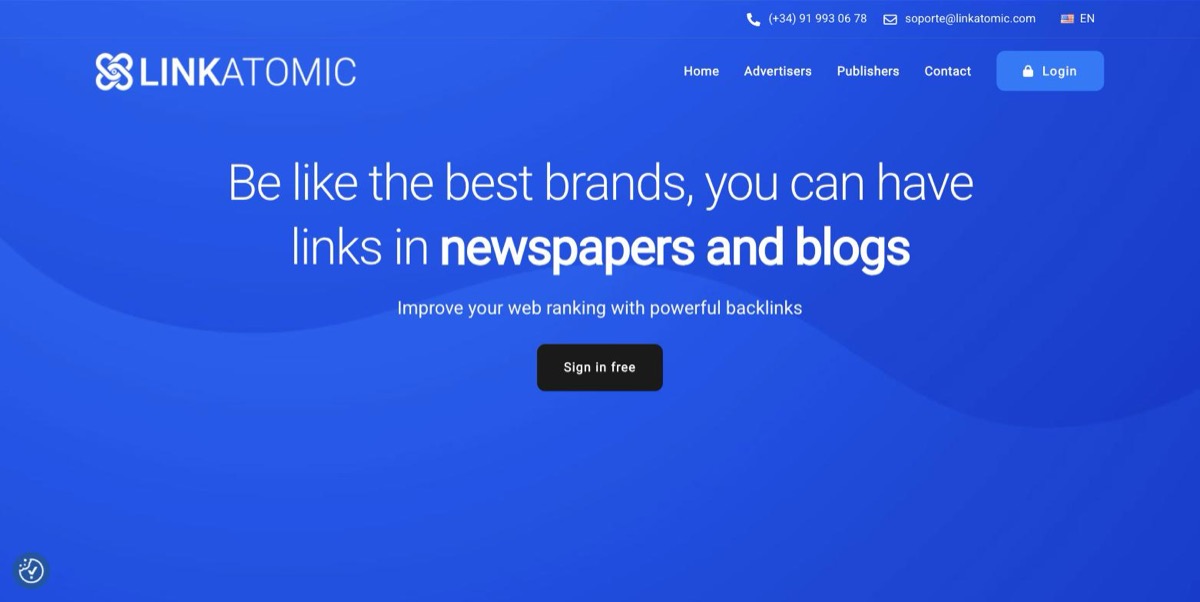 Linkatomic homepage